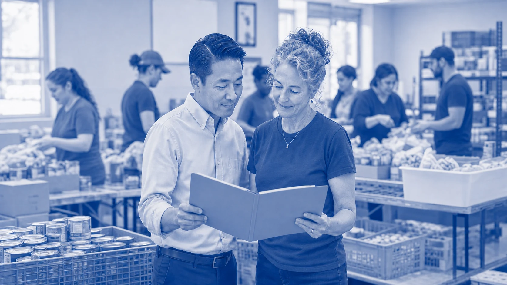 A CPA and nonprofit leader reviewing a proposed engagement together