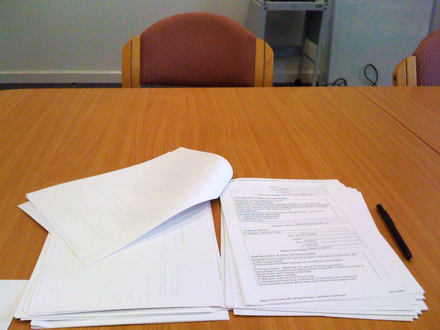 Documents organized for professional review